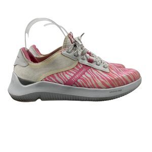 Cole Haan Womens 8 Pink Zero Grand Winner Zebra Print Tennis Athletic Sneakers